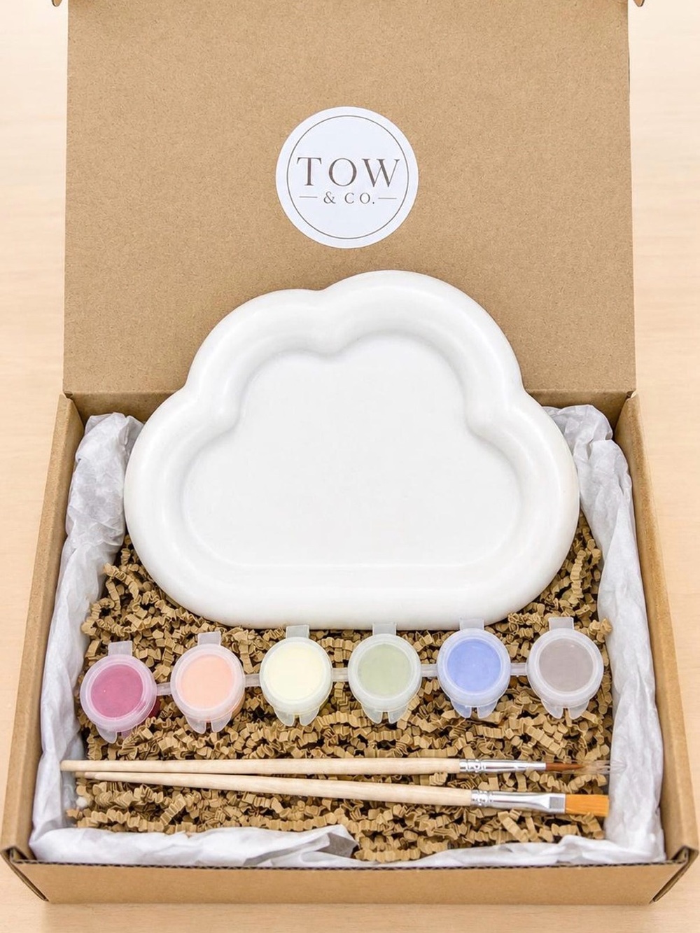 Plaster Cloud Trinket Dish DIY Paint Kit | Baby Shower Gift, Party Favor